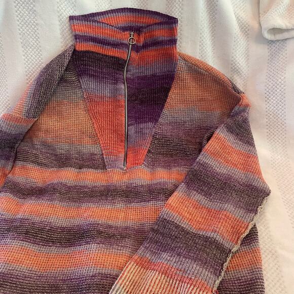 new daily practice stripe turtleneck quarter zip size Large - Picture 1 of 5